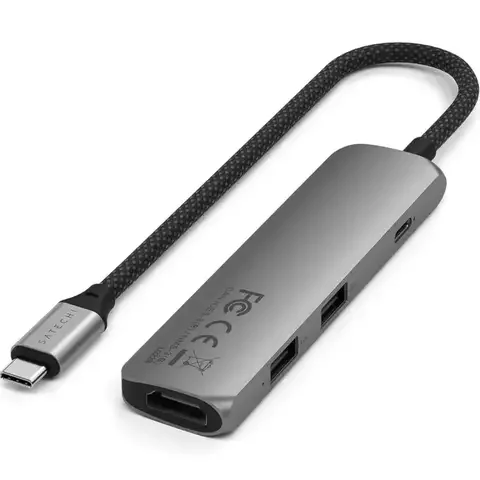 Адаптер Satechi 4-in-1 USB-C Slim Multiport 4K Space Grey