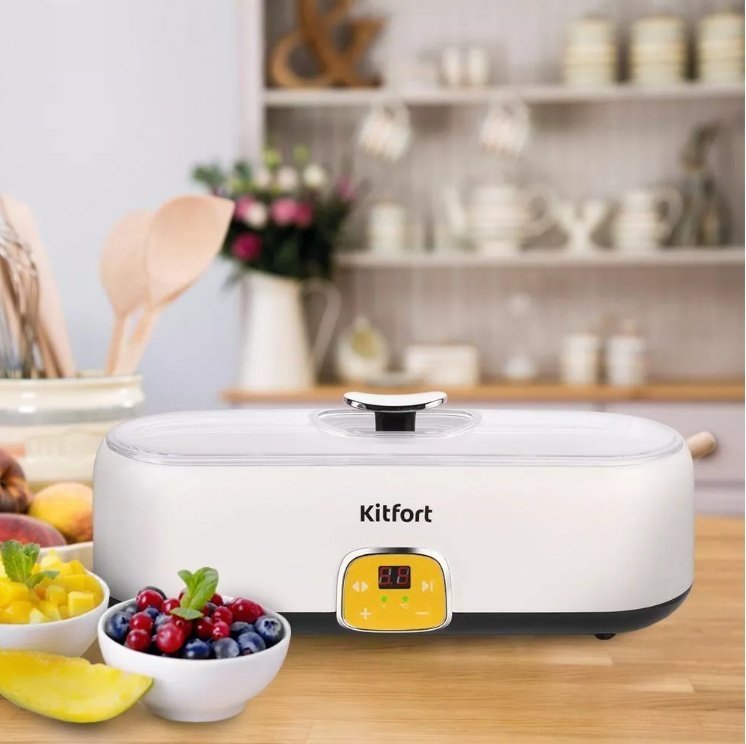 Йогуртница Kitfort КТ-6038 белый - ForteMarket Йогуртница Kitfort КТ-6038 белый купить,0