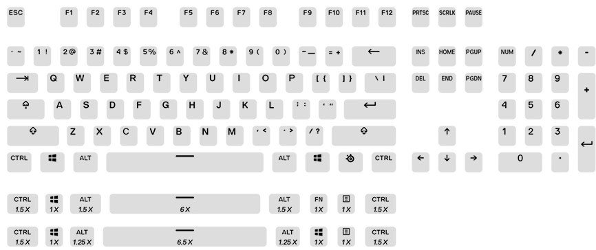 Кейкапы для клавиатуры SteelSeries 60203 белый
