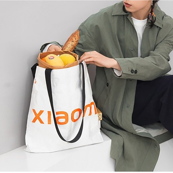 Сумка шоппер Xiaomi текстиль, хлопок белый купить,0