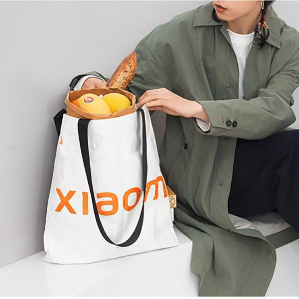 Сумка шоппер Xiaomi текстиль, хлопок белый купить,NaN