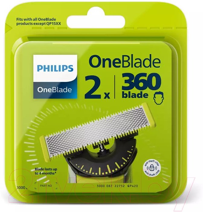 Philips OneBlade QP420/50 сменные кассеты 2 шт - ForteMarket Philips OneBlade QP420/50 сменные кассеты 2 шт купить,0