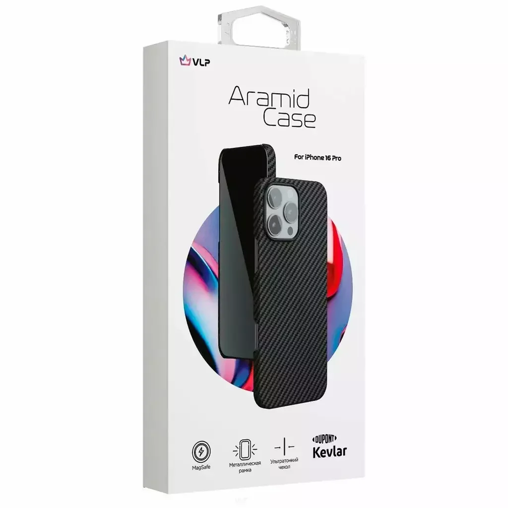 Чехол для телефона Apple VLP Aramid Case с Magsafe for iPhone 16 Pro 1058040 Black купить,0