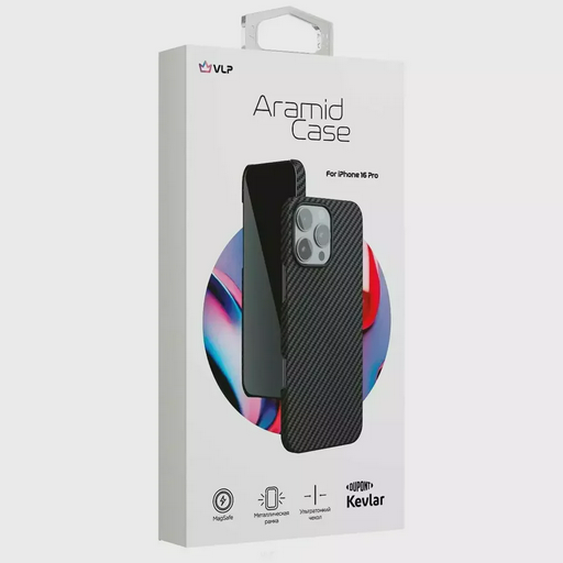 Чехол для телефона Apple VLP Aramid Case с Magsafe for iPhone 16 Pro 1058040 Black