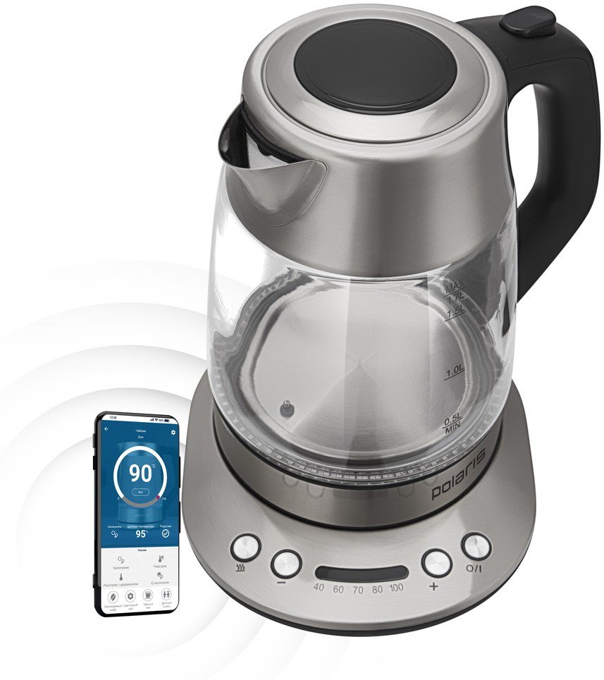 Электрочайник Polaris PWK 1775CGLD WIFI IQ Home серебристый купить,NaN