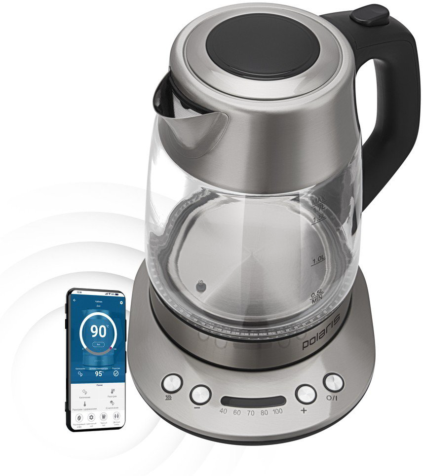 Электрочайник Polaris PWK 1775CGLD WIFI IQ Home серебристый купить,NaN
