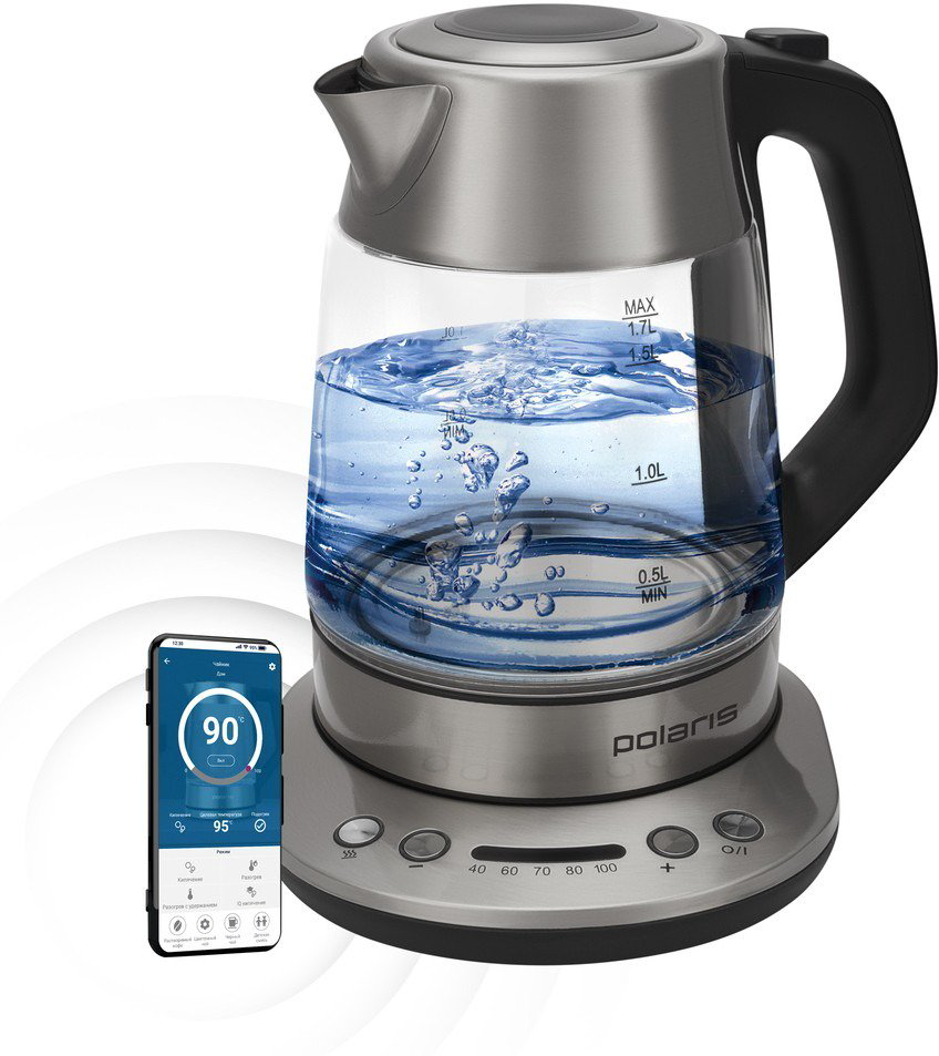 Электрочайник Polaris PWK 1775CGLD WIFI IQ Home серебристый купить,NaN
