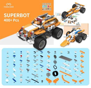 Makerzoid Superbot mkz-id-spb, деталей 400 шт купить,NaN
