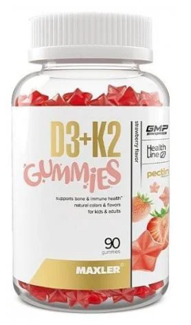 БАД Maxler D3 K2 Gummies KIDS Клубника 90шт (1941)