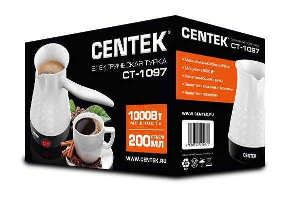 Электрическая турка Centek CT-1097 белая - ForteMarket Электрическая турка Centek CT-1097 белая купить,0