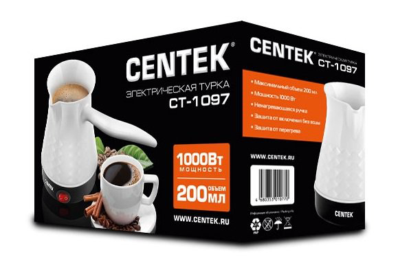 Электрическая турка Centek CT-1097 белая купить,NaN
