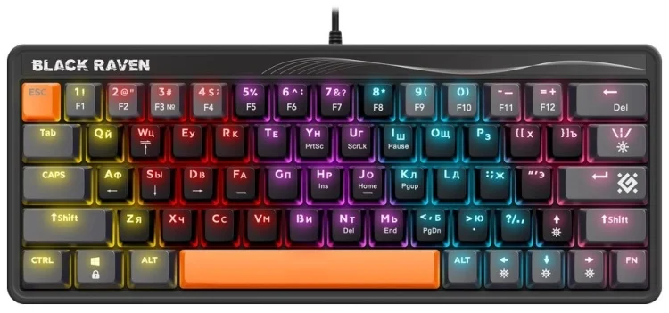 Клавиатура игровая механическая Defender Black Raven GK-417 RU Black