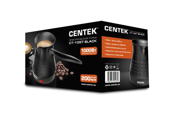 Электрическая турка Centek CT-1097 черная - ForteMarket Электрическая турка Centek CT-1097 черная купить,0