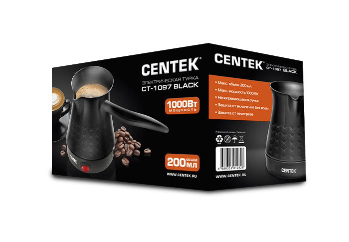 Электрическая турка Centek CT-1097 черная купить,NaN