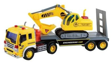 Спецтехника Junfa Toys Эвакуатор c экскаватором WC-B1329, пластик, желтый купить,NaN