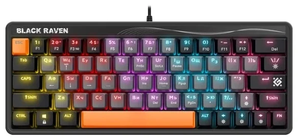 Клавиатура игровая механическая Defender Black Raven GK-417 RU Grey
