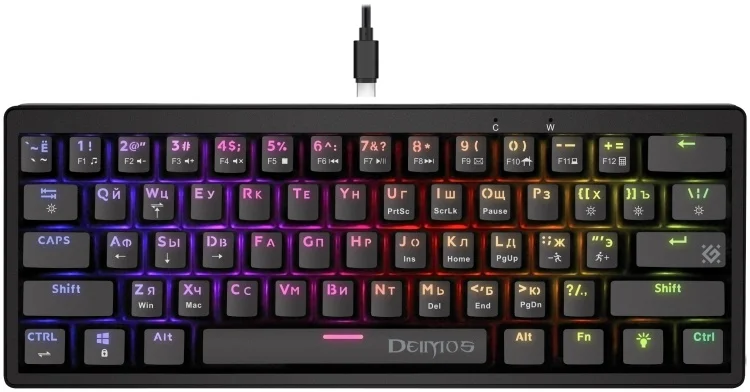 Клавиатура игровая механическая Defender Deimos GK-303 RU Black