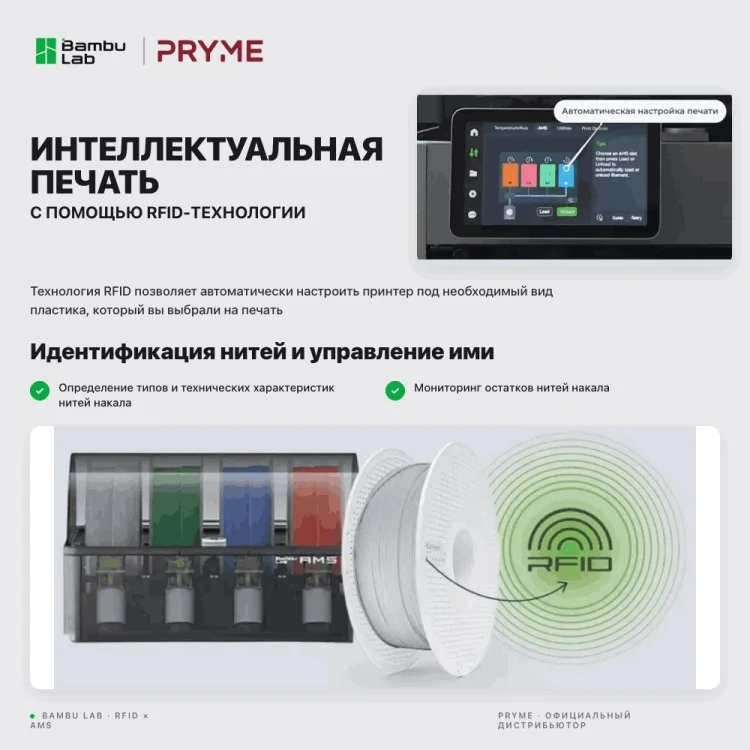 Пластик для 3D-печати Bambu Lab PLA 1.75мм 1.36кг черный