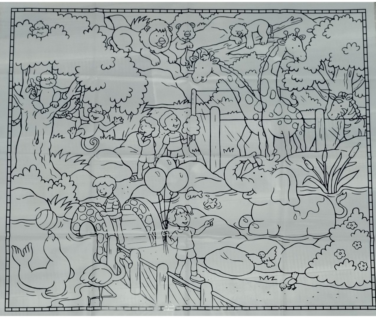 Раскраска Коврик-раскраска 80×70. В зоопарке купить,NaN