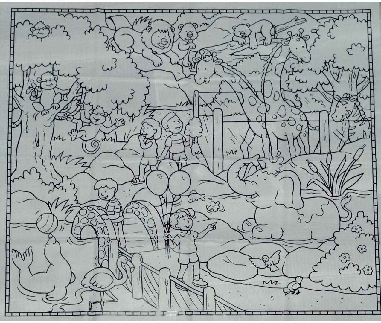 Раскраска Коврик-раскраска 80×70. В зоопарке купить,NaN