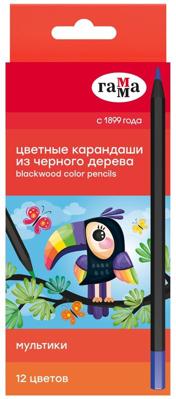 Цветные карандаши Гамма 80220221 форма шестигранная 12 шт купить,NaN