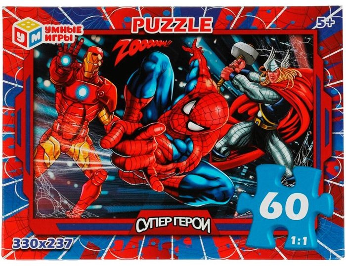 Пазл Умные игры Супергерои 4650250545613 60 деталей купить,NaN