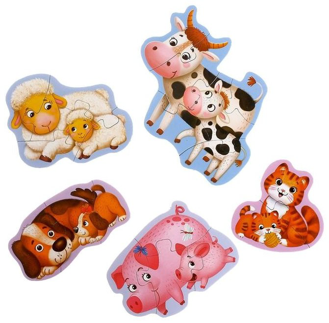 Puzzle Time «Кто чей малыш», 20 деталей 5378741 купить,NaN