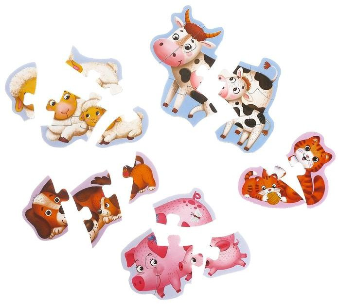 Puzzle Time «Кто чей малыш», 20 деталей 5378741 купить,NaN