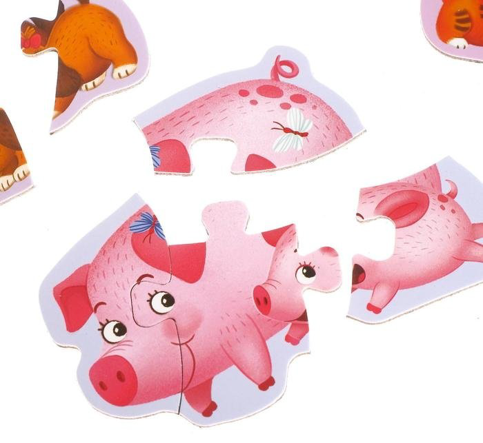 Puzzle Time «Кто чей малыш», 20 деталей 5378741 купить,NaN