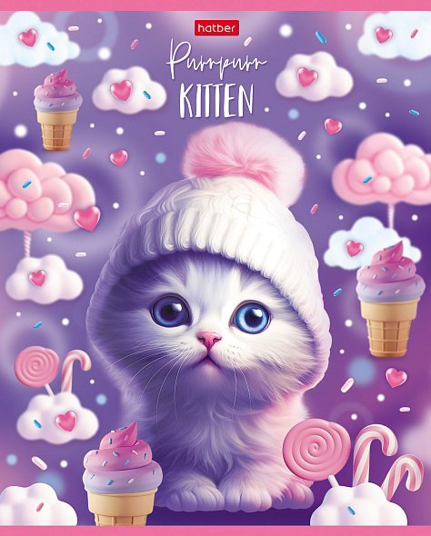 Общая тетрадь Hatber Котики-зефирки 48Т5мтлВ1, 48 л, А5, клетка, мягкая обложка, 1 шт купить,NaN