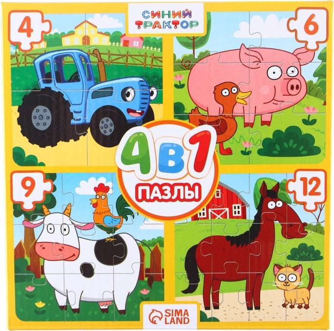 Пазл Sima-land Синий трактор 7774666 31 деталь купить,NaN