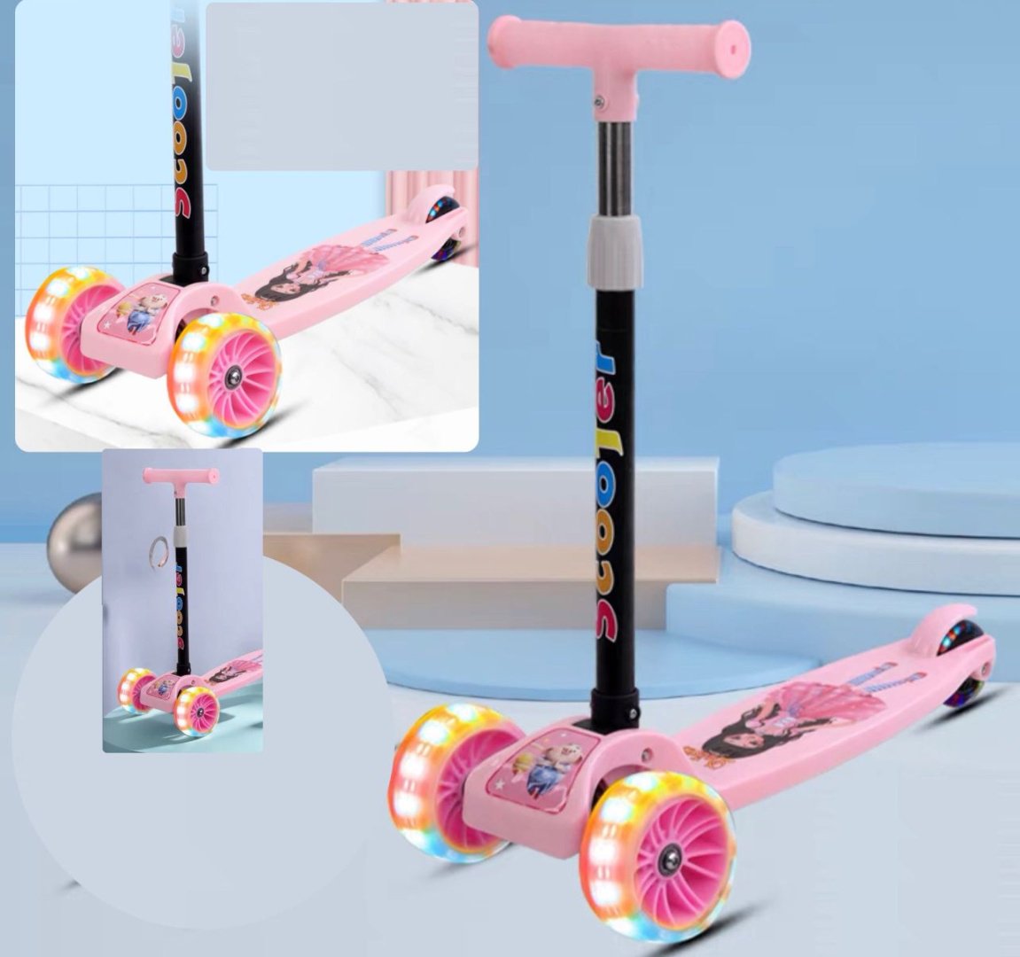 Самокат Scooter Самокат детский розовый розовый купить,NaN