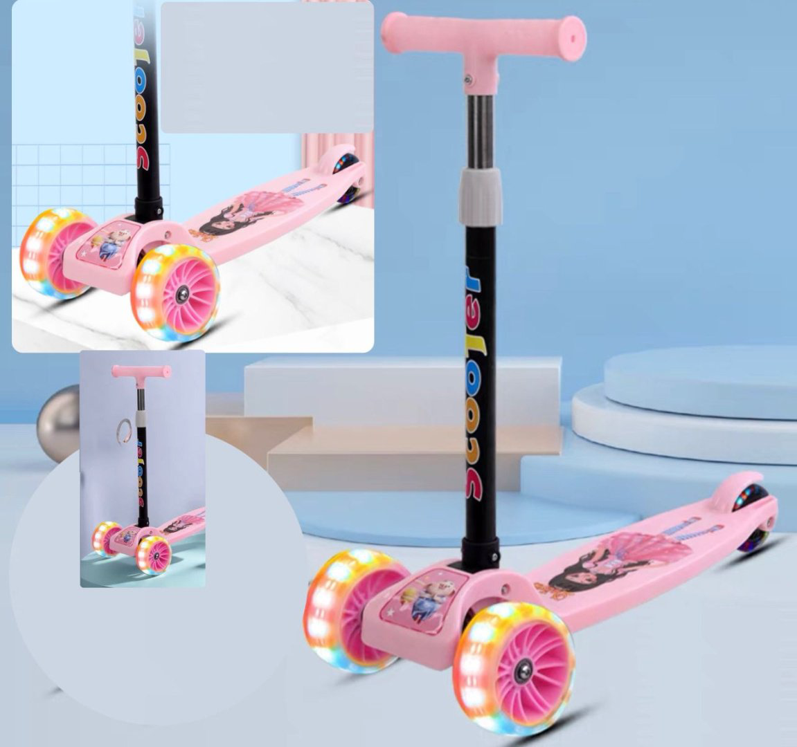 Самокат Scooter Самокат детский розовый розовый купить,NaN
