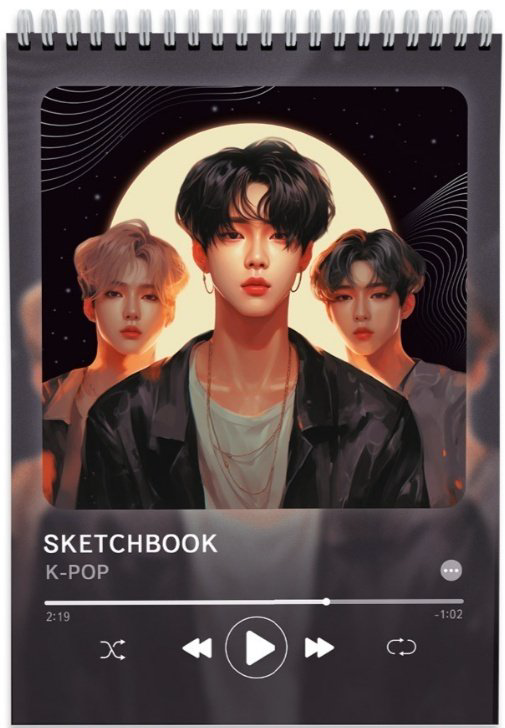 Скетчбук ГЕОДОМ K-pop Style, A5, 40 л, без линовки купить,NaN