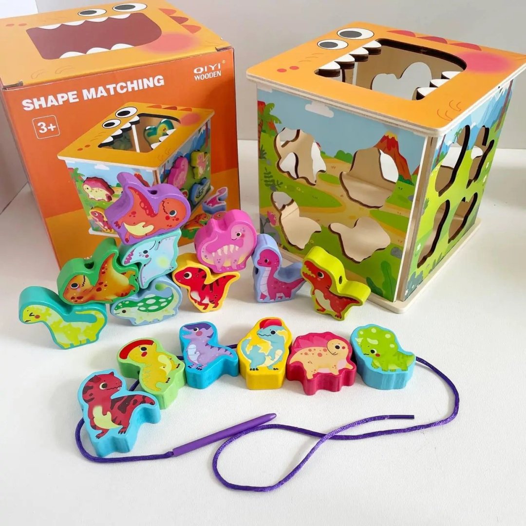 Сортер Qiyi Wooden Shape куб сортер Динозавры 3в1 купить,NaN