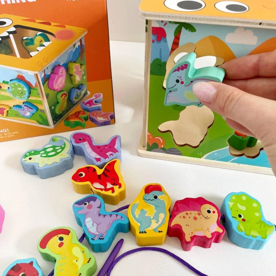 Сортер Qiyi Wooden Shape куб сортер Динозавры 3в1 купить,NaN