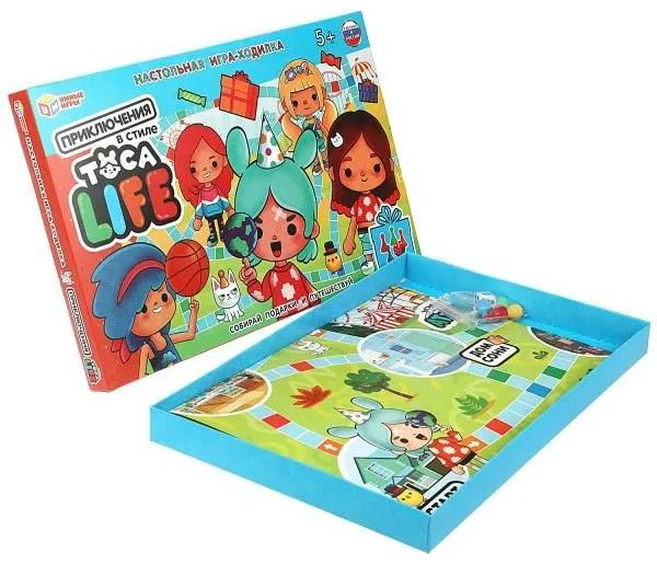 Настольная игра Настольная игра-ходилка Приключения в стиле Toca Life
