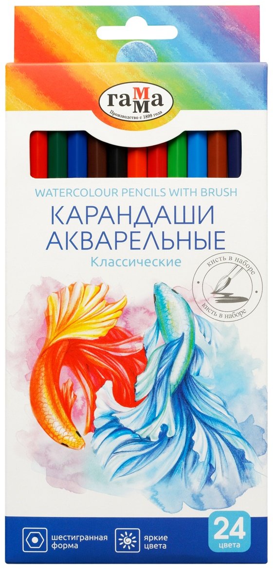 Цветные карандаши Гамма 221118_04_04 форма шестигранная 24 шт