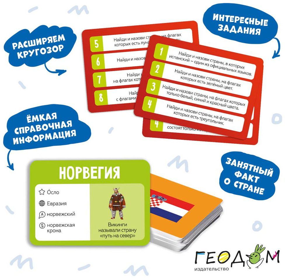 Настольная игра ГЕОДОМ Игра настольная. Мегафлагомания. 200 карточек купить,NaN