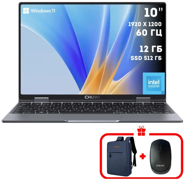 Ноутбук Chuwi MiniBook X 10.51" Black-Grey + подарок купить,NaN