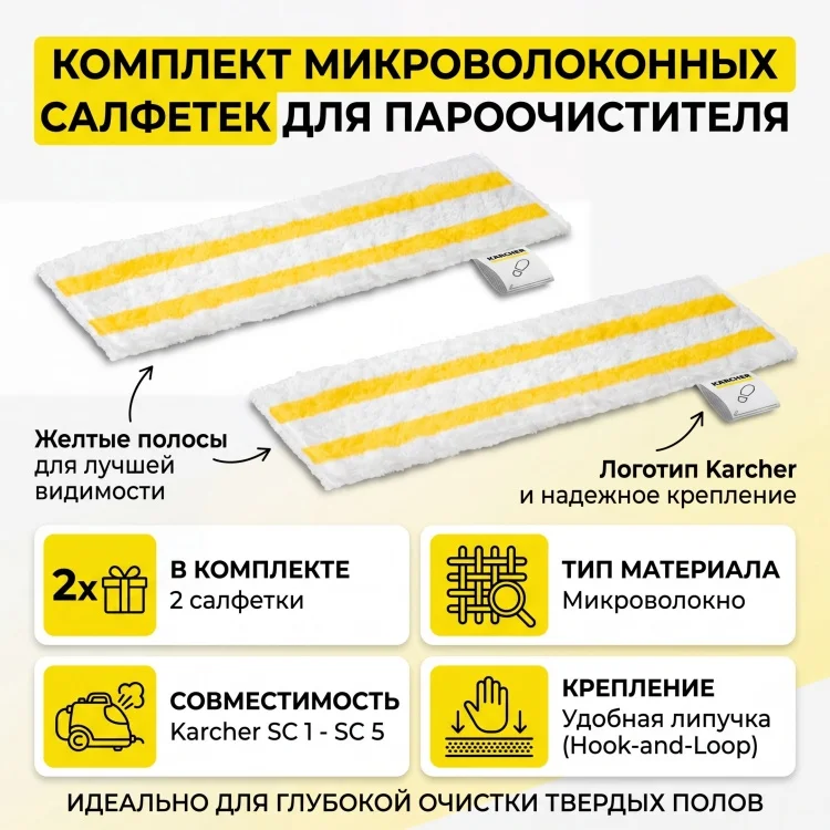 Микроволоконная салфетка Karcher 2.863-339.0 2шт