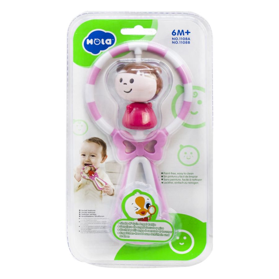 Игрушка погремушка Hola девочка розовая купить,NaN