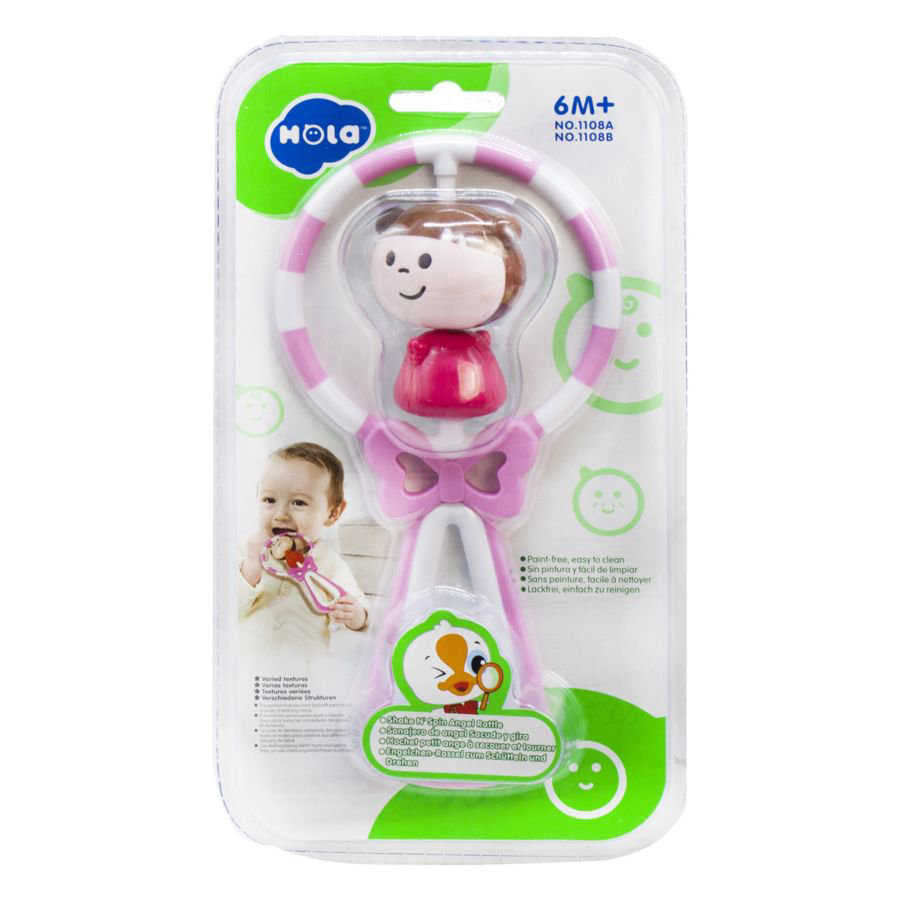 Игрушка погремушка Hola девочка розовая купить,NaN