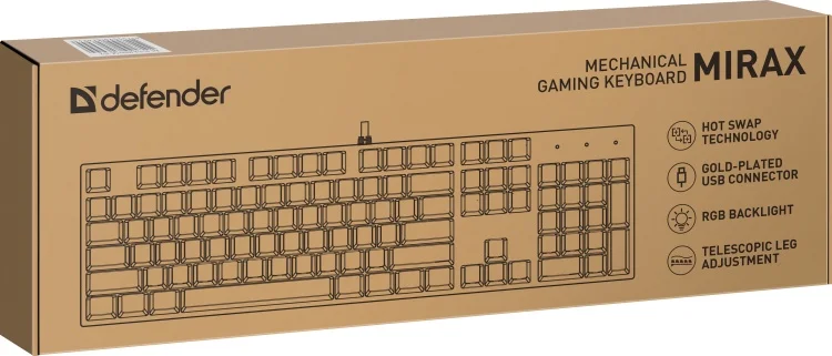Клавиатура игровая механическая Defender Mirax GK-352 RU Black купить,0
