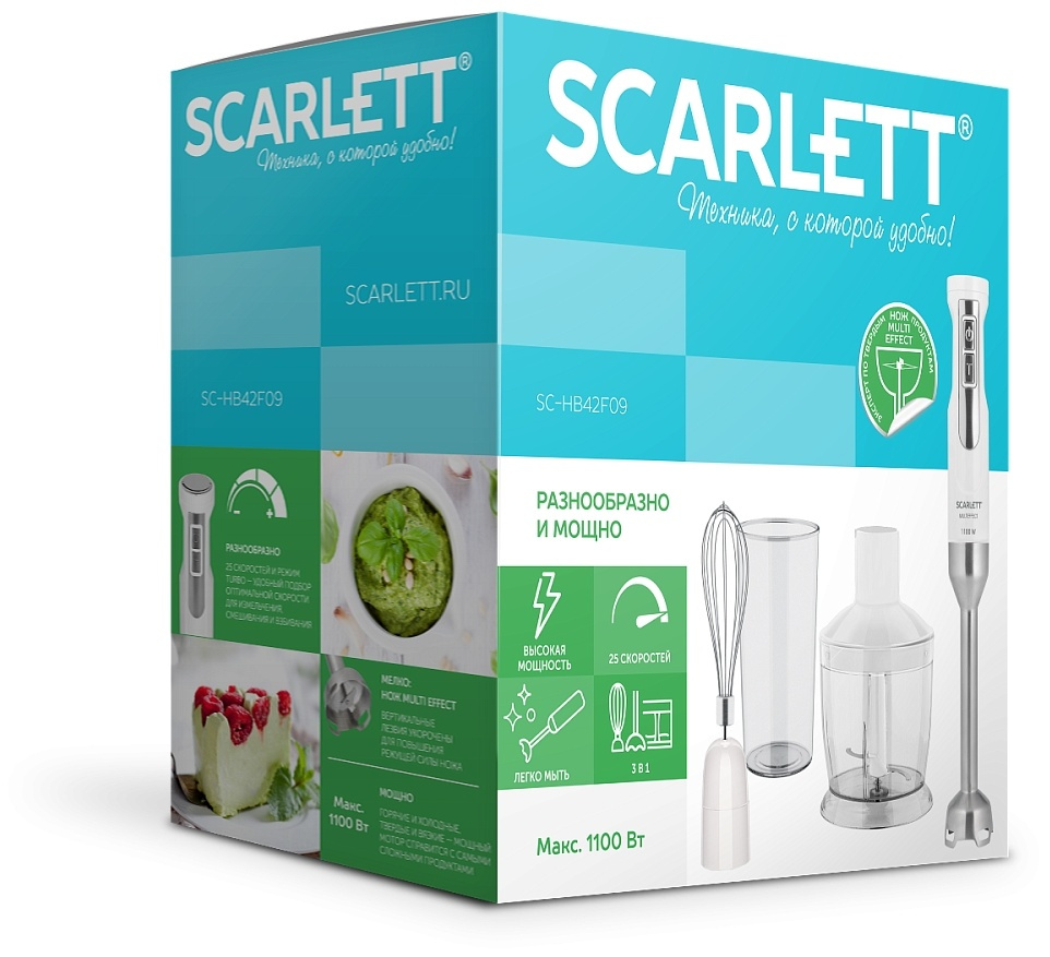 Блендер Scarlett SC-HB42F09 белый купить,NaN
