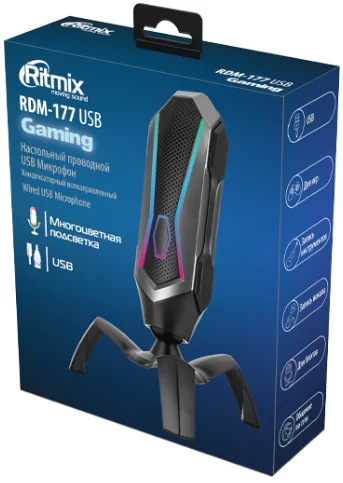 Микрофон Ritmix RDM- 177 USB черный - ForteMarket Микрофон Ritmix RDM- 177 USB черный купить,0