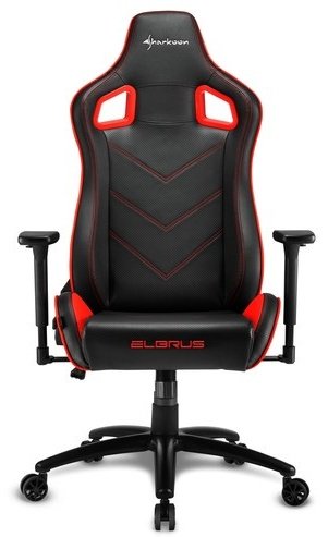 Игровое кресло Sharkoon Elbrus 2, красный, черный - ForteMarket Игровое кресло Sharkoon Elbrus 2, красный, черный купить,0