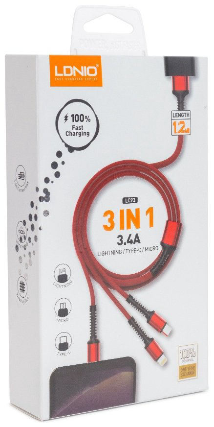 Кабель LDNIO USB Type-C - USB 2.0 A 39845