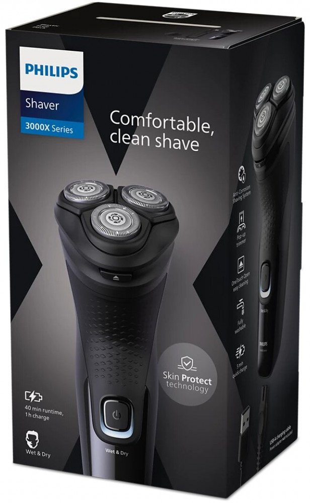 Электробритва Philips X3001/00 3000X роторная от аккумулятора - ForteMarket Электробритва Philips X3001/00 3000X роторная от аккумулятора купить,0