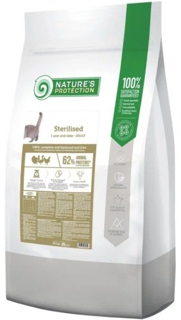 Корм Natures Protection Sterilised для стерилизованных птица 18 кг